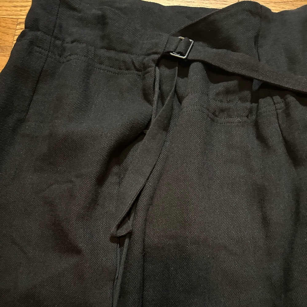 Ann Demeulemeester Wool Linen Cotton Skirt Size 34 Black Maxi With Strap Buckle - Picture 10 of 10